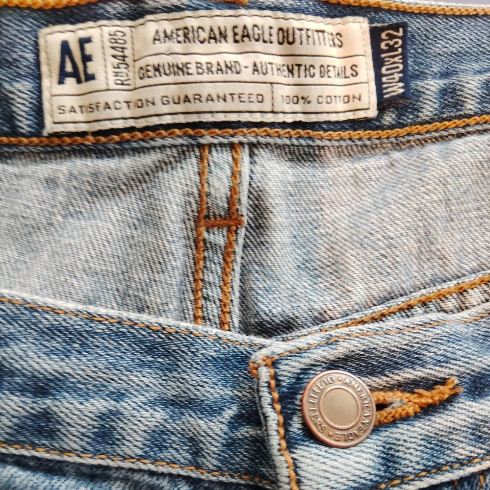 American Eagle Outfitters Button-Fly Denim Blue Jeans sz‎ 40